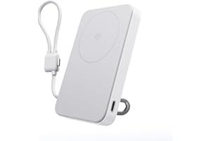 EcoFlow Rapid Mag Qi 2.2 Power Bank 10,000mAh – Magnetic Portable Charger with Built-in USB-C Cable, Fast Charging Battery Pa