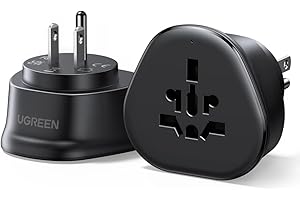UGREEN US International Travel Adapter, Universal Socket Adapter, US/EU/UK/AU/CN/JP to USA/CA/MX/Thailand Type B, Wall Outlet