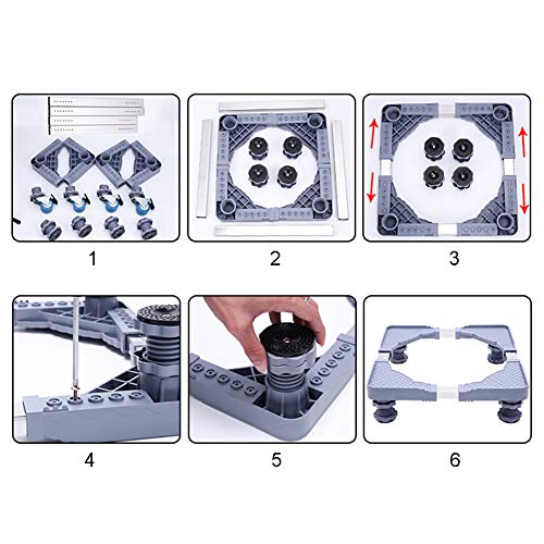 HAPPYDAY Washing Machine Bracket,Removable Universal Adjustable Base Pedestal Base for Refrigerator Washing Machine Accessories