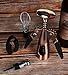 GECKOG Wing Corkscrew Wine Bottle Opener Set With beautiful box with wing corkscrew, wine pourer, foil cutter and wine stopper, gold