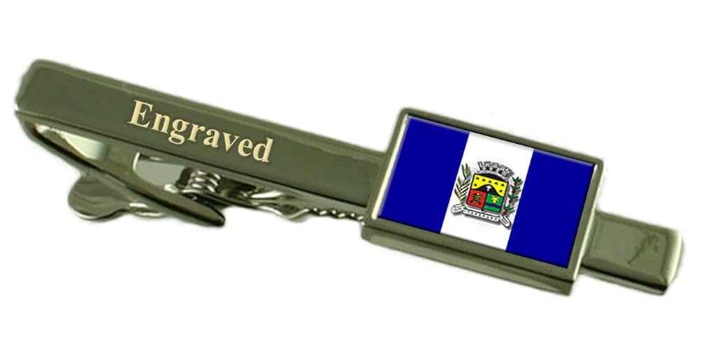 Men Itaperuna City Rio De Janeiro State Flag Tie Clip Engraved In Pouch Jewelry