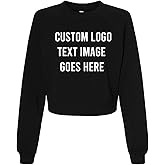 INK STITCH Women 7505 Custom Printing Logo Images Texts Cropped Pullover Fleece Sweatshirts