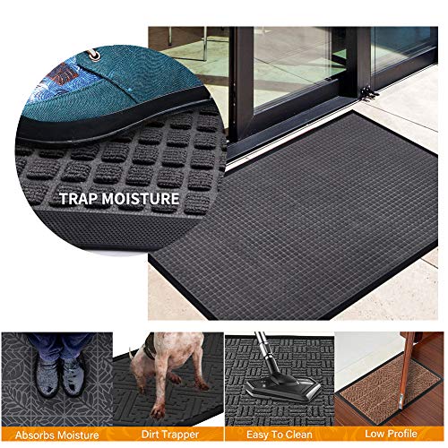 image for Mibao Low Profile Shoe Scraper Doormat Indoor Outdoor Floor Mat Entran