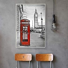 Floating Framed Canvas Wall Art for Living Room, Bedroom Black and White Building Canvas Prints for Home Decoration Ready to Hang - 16x24 inches