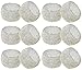 SKAVIJ Handmade Glass Beads Napkin Rings Set of 12 for Dinner Parties Dining Table Decoration (Silver)