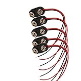 Vamery 5pcs Snap on 9v 9volt I-fonts Battery Clip Connector Hard Shell Buckle Black