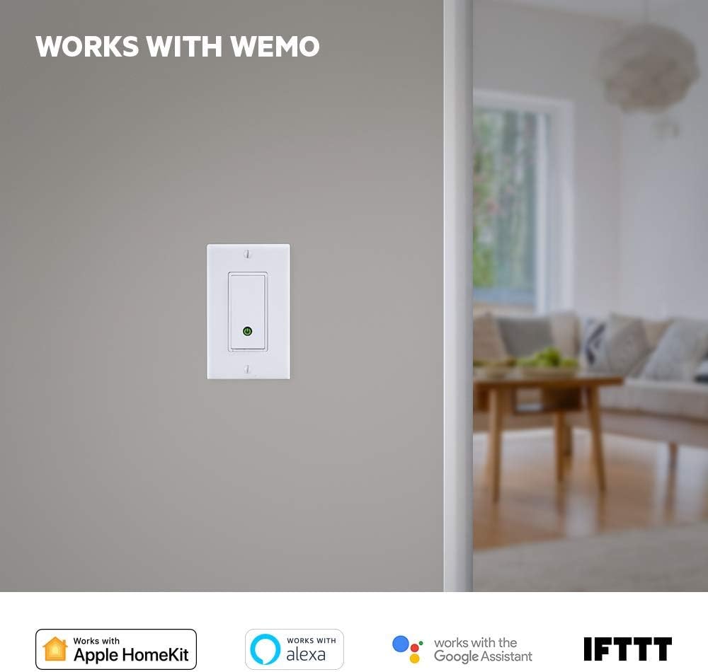 Wemo Light Switch, WiFi enabled, Works with Alexa and the Google Assistant (F7C030fc)