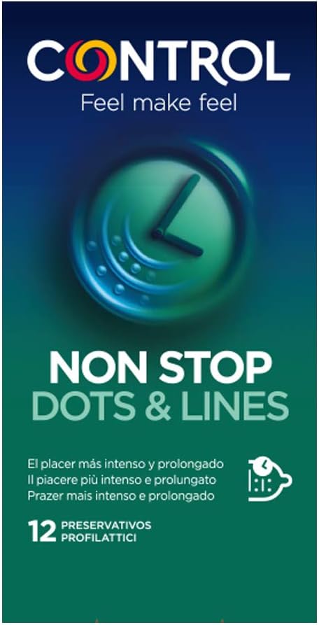 Control Non Stop Dots & Lines Condoms, Box of Condoms with Spots and Flutes for Stimulation Retardant Effect - Image 3