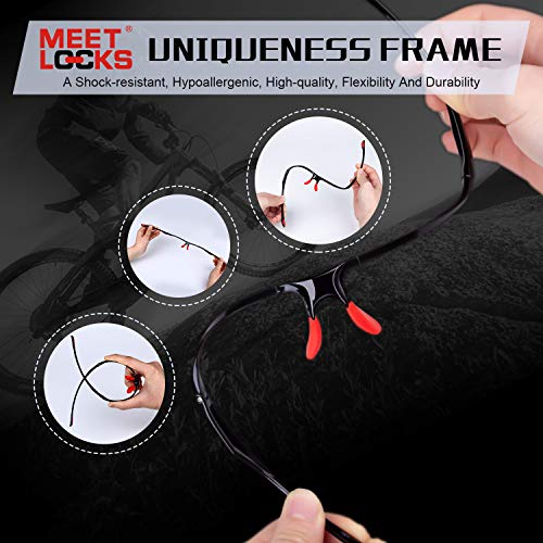 MEETLOCKS Sport Polarized Sunglasses for Men Changeable UV400 Lens Unbreakable TR90 Frame For Cycling Running Outdoor Fishing