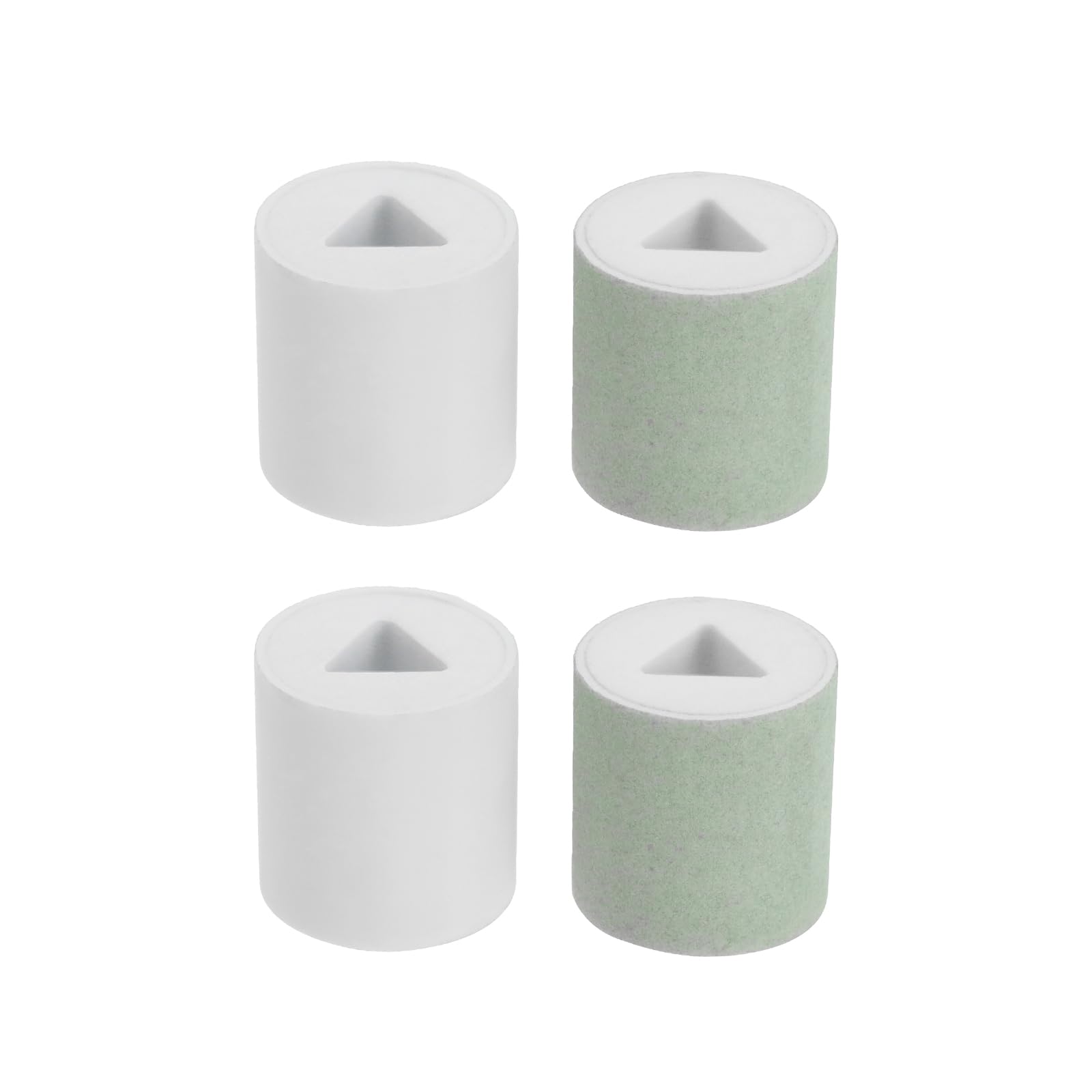 EMSea 4PCS Electric Nail Polisher Buffer Rolls 20.4x19.4mm Replacement Rollers Refills Inner Hole 0.9x0.8mm EVA Electric Foot File Refills Green White