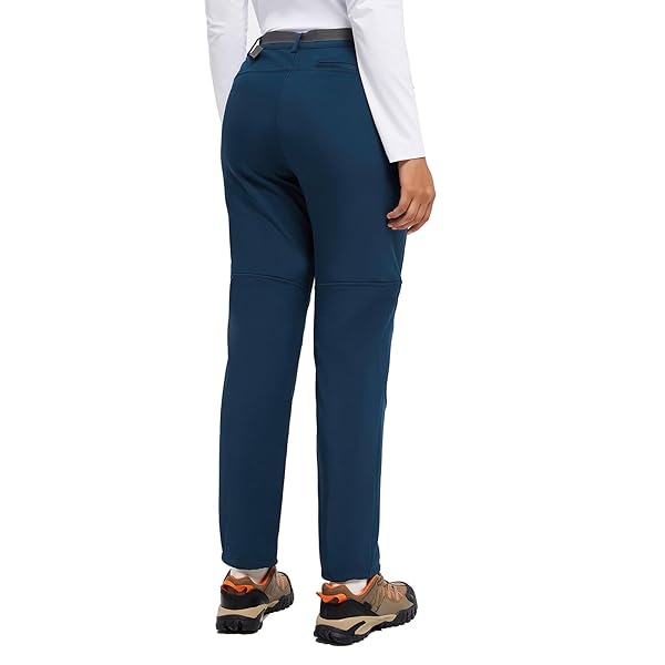 BALEAF WOMEN’S HIKING PANTS WATERPROOF FLEECE LINED COLD WEATHER INSULATED SKI SNOW PANT WARM WINTER SOFT SHELL DEEP BLUE M