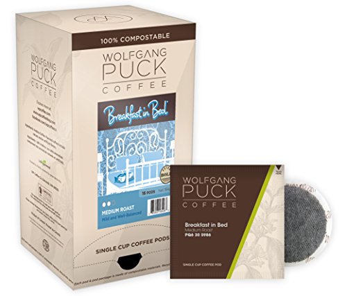 Wolfgang Puck Coffee, Breakfast in Bed Pods, 12 Gram Pods, 16 count - //coolthings.us
