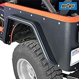 EAG Body Armor Tube Fenders with 3 inch Flares Black Textured Fit for 76-86 Jeep Wrangler CJ7