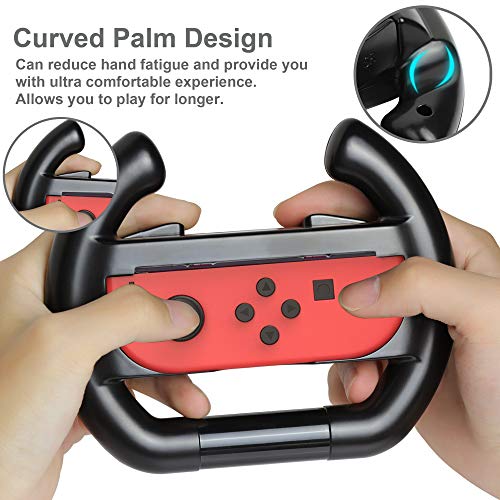 Zhicity Grips for Nintendo Switch Joy-Con, Wear-resistant Handle Kit for Switch Joy Cons Controller, Comfortable Joy-Con Handle Game Controller Kit Accessory for Nintendo Switch 2 Pack (Black)