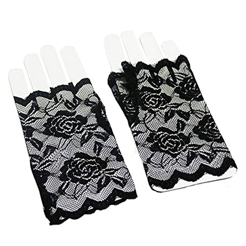 Polytree Women's Lace Fingerless Gloves (Black)