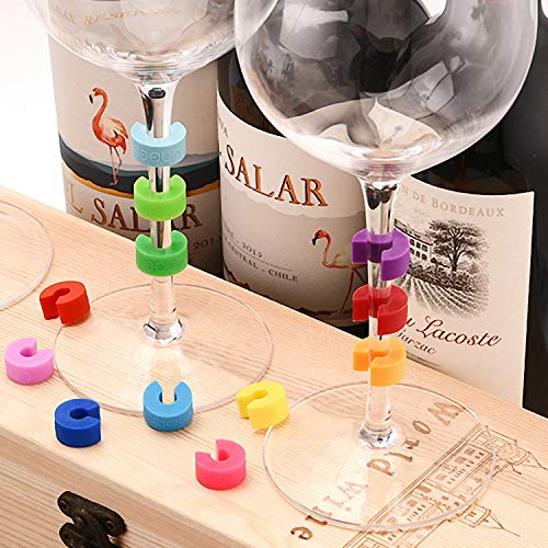 Cheer Multicolor Wine Glass Charms Set of 12 Drink Markers for Cocktails, Martinis, Champagne Flute Make Your Drink Unique & Reusable Glass Identifiers 7717-W501-12