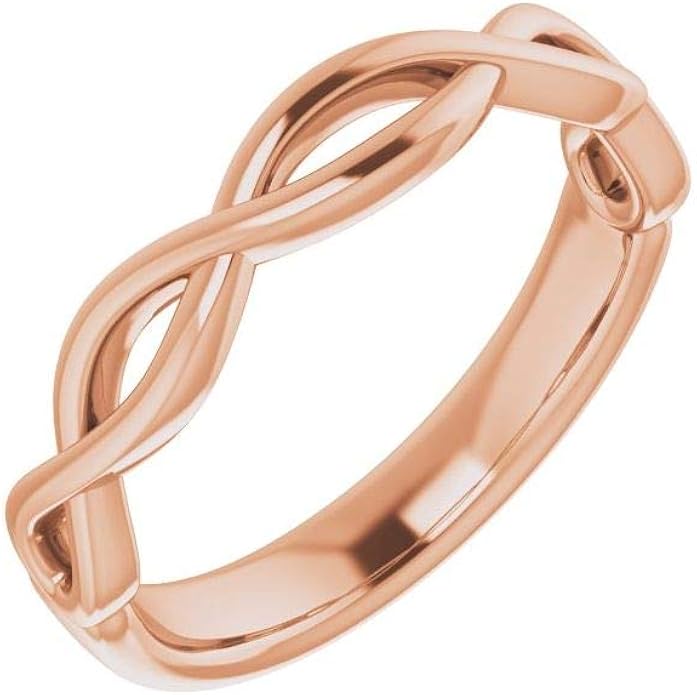 Solid 14k Rose Gold Ring Band Amazon.co.uk Jewellery