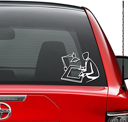 Architect Architecture Drawing Vinyl Decal Sticker Car Truck Vehicle Bumper Window Wall Decor Helmet Motorcycle and More - (Size 5 inch / 13 cm Wide) / (Color Gloss Black)