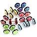 PiercingJ 12pcs Mixed Color Acrylic Stainless Steel Barbell Stud Earrings/ Fake/ Cheater/ Illusion Plug Earrings Set 0g Gauge Look (8mm)