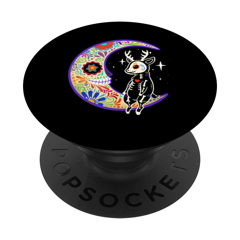 Deer Dia de Los Muertos Skeleton Sugar Skull PopSockets Swappable PopGrip