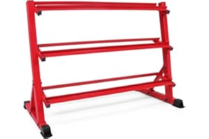 WF Athletic Supply Heavy-Duty Dumbbell Rack Stand, Weight Rack for Home Gym, Weight Holder, Available Sizes for Storage 5-50LB or 5-75LB Dumbbell Pairs, Black/Red/Green/Blue, RACK ONLY