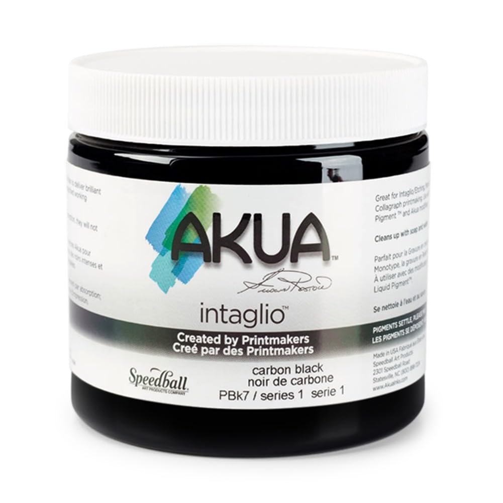 Akua Intaglio Water-Based Ink, 8-Ounce Jar, Carbon Black