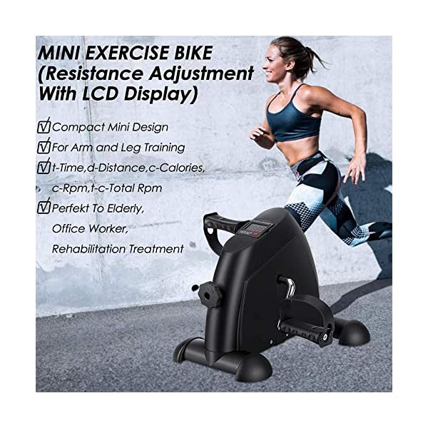 Mini-Exercise-Bike-Pedal-Exerciser-Arm-and-Leg-Cycle-Exercise-Bike-Adjustable-Resistance-with-LCD-Display-Black Mini Exercise Bike Pedal Exerciser Arm and Leg Cycle Exercise Bike Adjustable Resistance with LCD Display