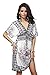 Wander Agio Womens Lace Short Sleeves Princess Dress Printing Beach Cover-up White,One Size