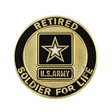 Retired Soldier for Life US Army Lapel Pin Gold by Vanguard