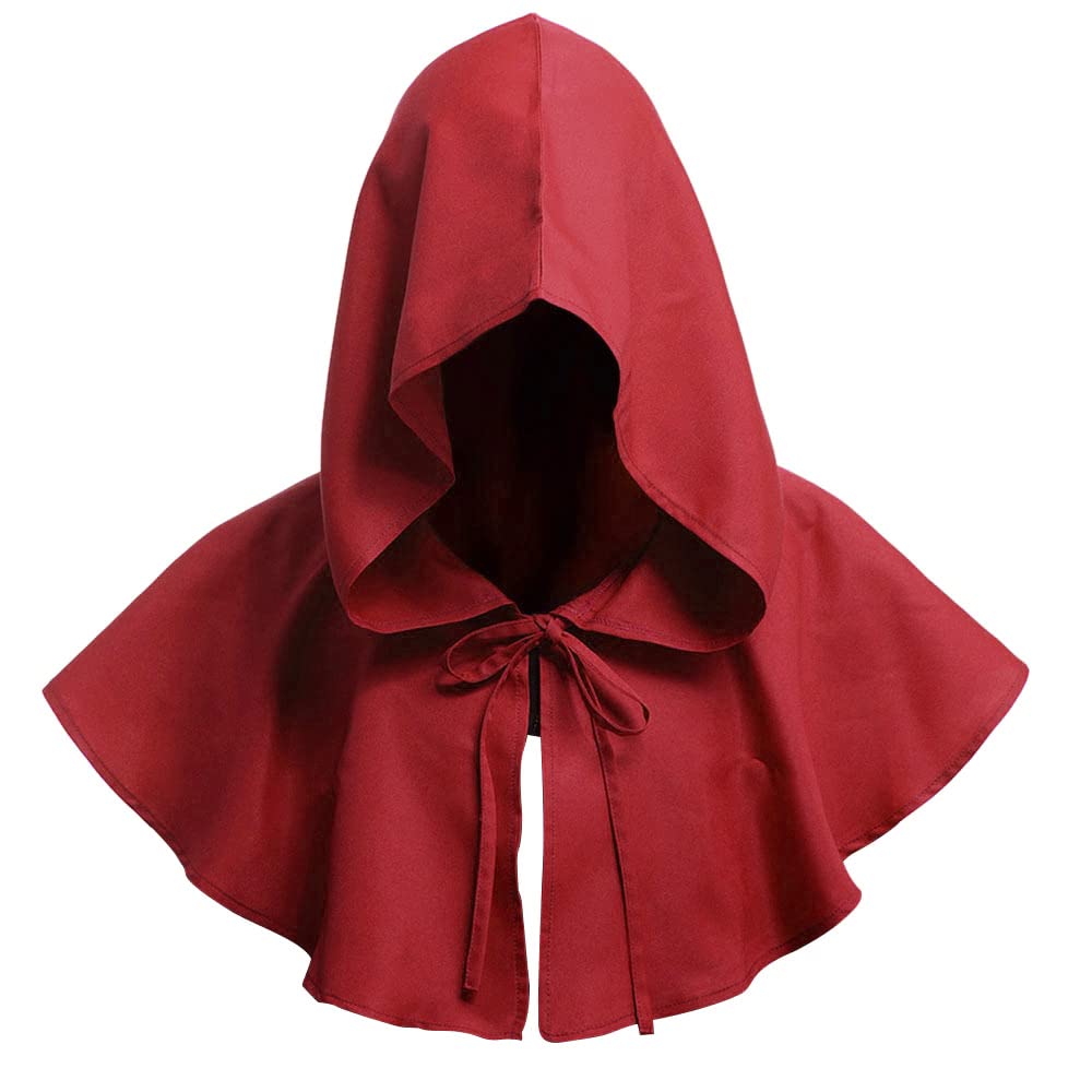 Halloween Grim Cowl Cloak Medieval Wicca Pagan Hood Cosplay Accessory Medieval Cowl Hat Halloween Cosplay Cloak Medieval Hooded Cape Halloween Cape Halloween Witch Cloak Halloween Wizard Hooded Cape