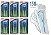 150pc Dental Floss Threader Works with All Floss Types Shred Resistant Easy Through Loop For Braces Bridges Implants (6 Packs, each 25pc) For Home School Travel for GUM Health