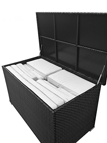 RS Trade® exclusive 'Venezia' 950 L Polyrattan Garten Kissenbox wetterfest (wasserdicht) 146 x 83 x 80 cm, Auflagenbox… – Bild 7