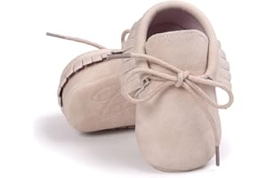 CENCIRILY Infant Baby Fringe Moccasin Slipper Boys Girls Tassel Suede Leather Toddler Sneakers Soft Sole First Walking Loafers Crib Shoes