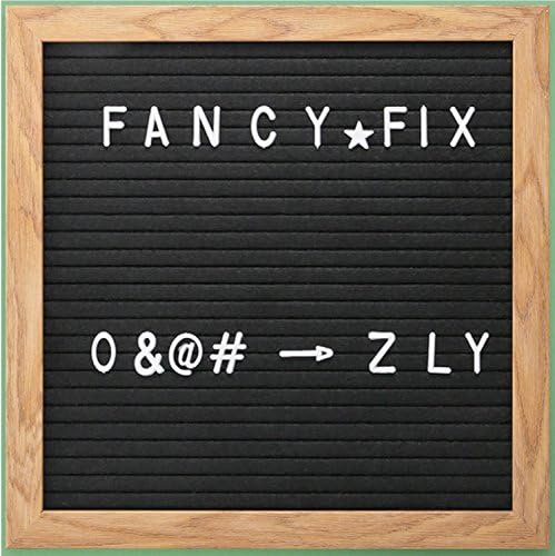 Felt Message Board 10" x 10" Retractable Stand with 300 White Capital Plastic Letters, Numbers & Symbols (Black Felt Board With Wooden Frame)