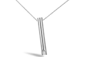 ERMOPATRY Aerosolry Breathlace,Stainless Steel Mindful Breathing Necklace,Breathlace Necklace Quit Smoking,Stress Relief Mindful Meditation Breathing Necklace,for Men Women Anxiety Relief (Silver)