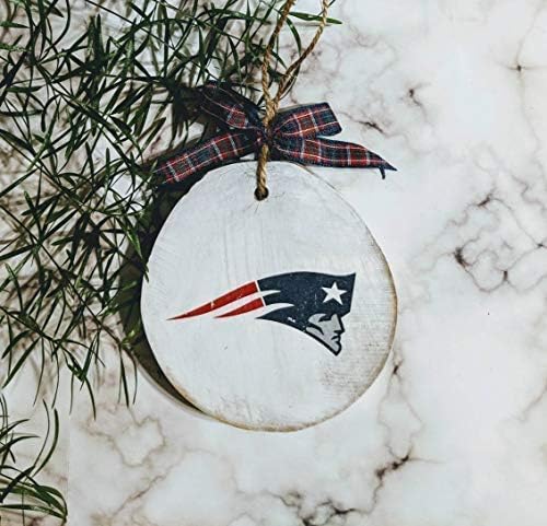 Adorno de madera divertido de 15 cm, diseño de patriotas de Nueva