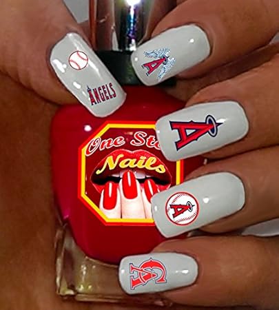 Angels Baseball Nail Art By Mstrieg Nailpolis Museum Of Nail Art