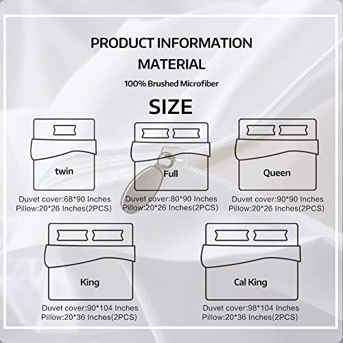 image for Vailge 3 Pieces Ultra Soft Duvet Cover Set with Zipper Closure, 100% 1