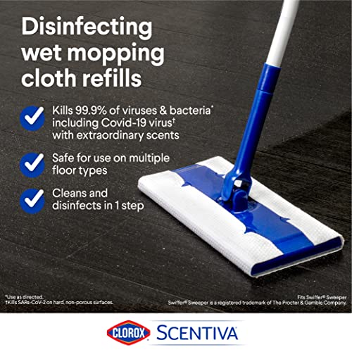 Clorox Scentiva Disinfecting Wet Mopping Cloths,Pacific Breeze