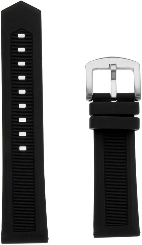 Amazon １個 ブラック ラバー 腕時計ストラップ 交換用ベルト ステンレスバックル 4本バネ棒付き 全種類 シルバー 19mm 時計バンド 腕時計 通販