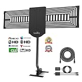 LeadTry Outdoor HD Digital TV Antenna, 150+ Mile Reception Range with a free Signal Booster, Attic/ Roof TV Receiver for High-Gain FM/ VHF/ UHF 33 Ft High Coaxial Cable (ANT-OTD08)