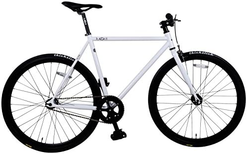 K7S Fixed Gear Fixie Bike Single Speed Road Bike (White, 49cm/Small)