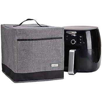 HOMEST Air Fryer Dust Cover with Accessory Pocket Compatible with Philips & Cosori Air Fryer 5-6 Quart, Grey (Patent Pending)