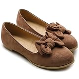 Ollio Women's Ballet shoe Faux Suede Ribbon Multi Color Flat