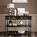 VASAGLE Console Table with Colorful Drawers, 3-Tier Entryway Table with Shelves, for Living Room, Dining Room, Hallway, Assembly Without Tools, Turned Wood Legs, Country Brown