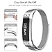 SWEES Metal Bands Compatible Fitbit Alta & Fitbit Alta HR, Milanese Stainless Steel Metal Sculpture Dressy Design Replacement Accessories Small for Women, Silver, Black, Silver, Colorful, Rose Gold