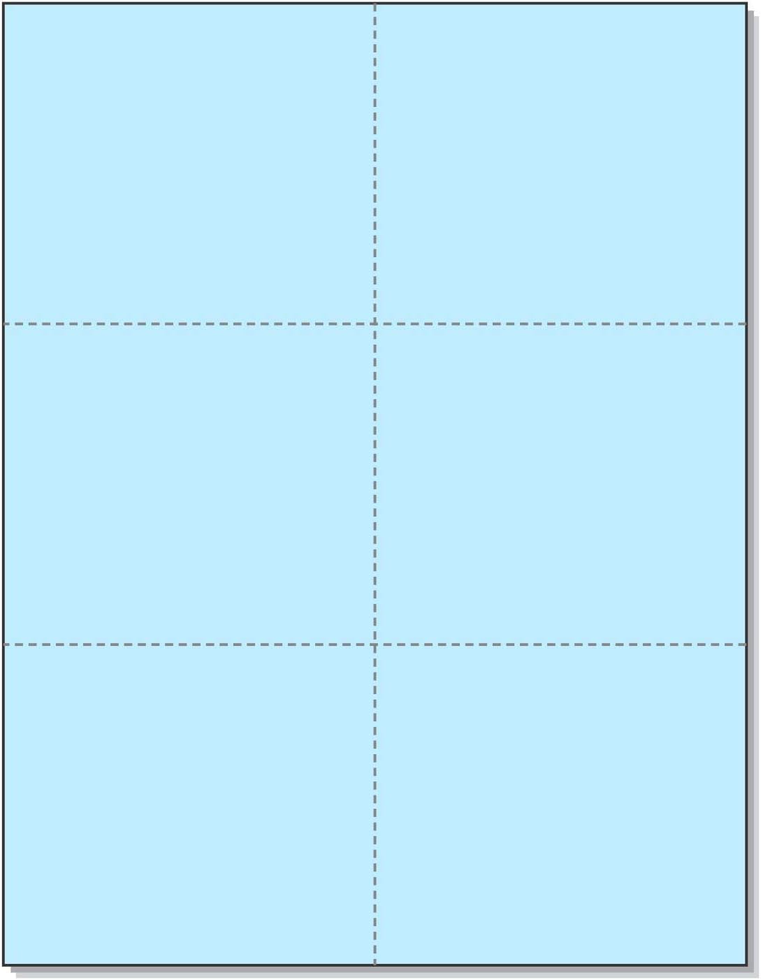 Laser Printer Blank Perforated Cards 6 up per Page, for School Registration Cards, Flower Delivery Cards, Inventory Tags, Wedding Response Cards, RSVP Cards, Trip Tickets, ETC. (300 White Cards): Office Products