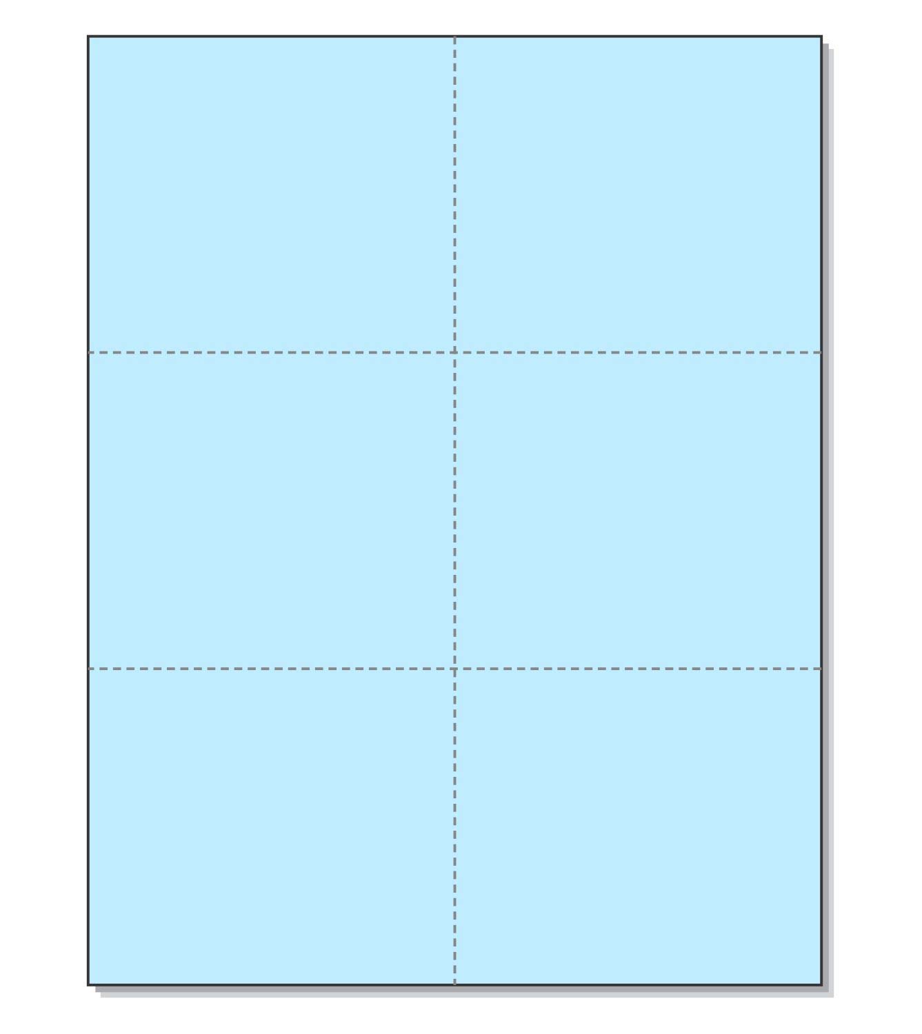 NextDayLabels - Laser Printer Blank Perforated Cards 6 up per Page, for School Registration Cards, Flower Delivery Cards, Wedding Response Cards, RSVP Cards, Trip Tickets, ETC, (300 Blue Cards)