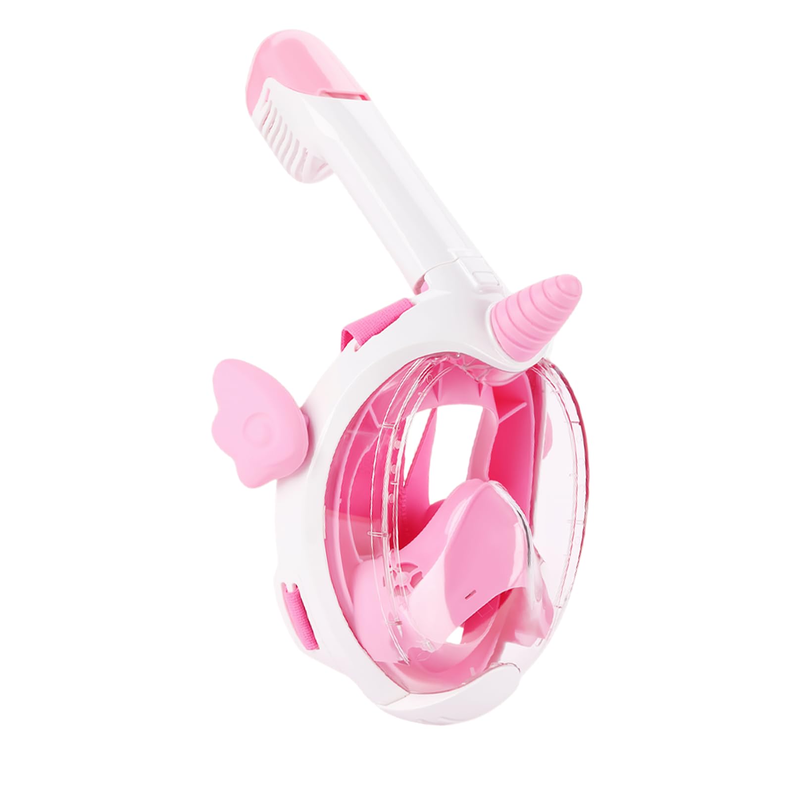 Kids Snorkel Mask Full Face, 180° Panoramic View Diving Mask with New Breathing System, Anti-Fog and Anti-Leak Snorkeling Set for Children - Pink Unicorn XS