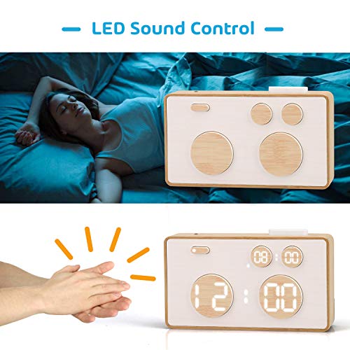 meross Digital Alarm Clock for Bedroom, Table Clock，5 Alarm Settings